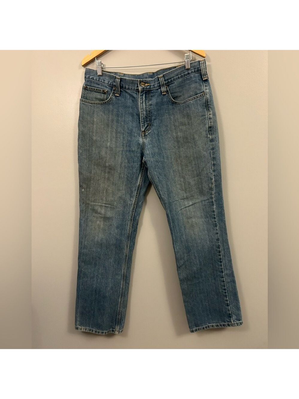 Carhartt Men's Slim Straight Blue Jeans 34 x 30